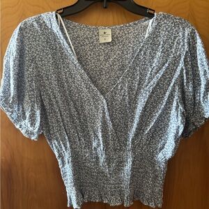 Paper Crane Blue and White Floral Blouse